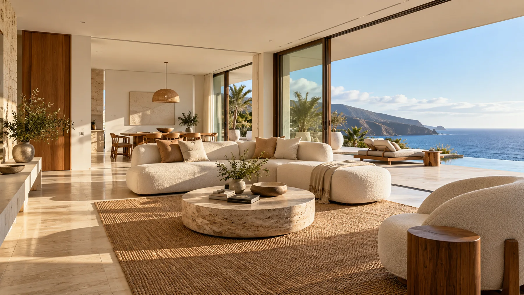 Salón luminoso de una villa, imagen conceptual